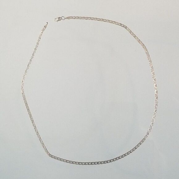 Sterling Silver 6 gr Flat Mariner Anchor Chain Necklace Unisex 17" L - Picture 8 of 10